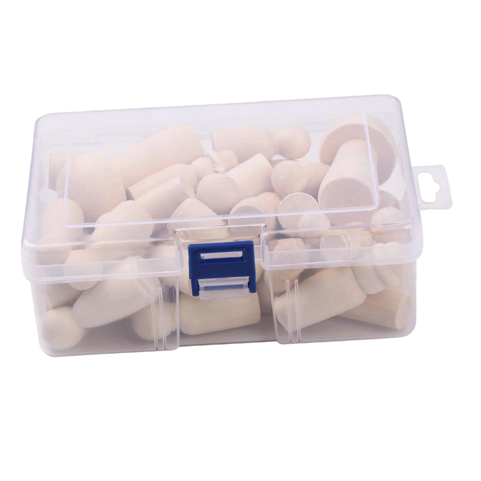 

42x Unfinished Wooden Peg People Set Wood Peg Dolls Kids DIY Montessori Toy