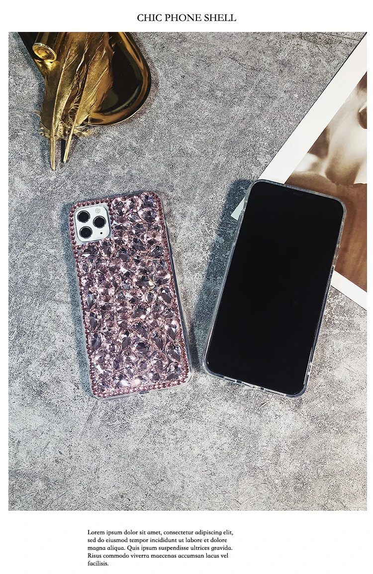 Чехол для телефона с кристаллами iPhone 12 11 Pro Max XS XR X 8 7 6 6S Plus SE 2020 | Мобильные телефоны
