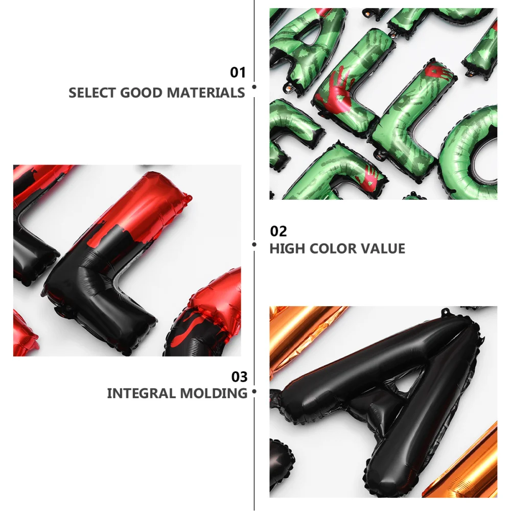 1 Set/ 3 Group Halloween Party Balloon Aluminum Foil for Banquet (1 Gropu Each Black Orange Green Red Green) | Дом и сад