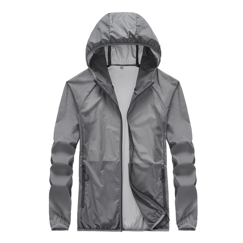 

Thin Jacket Men Fashion new Men's Quick Dry Jacket Protection Jackets Men Windbreaker Hooded Sunscreen Jacket M-4XL
