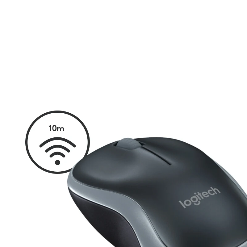 Мышь Logitech M185 Беспроводная симметричного дизайна с USB нано-приемником для Windows Mac OS