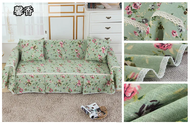

Pastoral Cotton Linen Thick Sofa Cover for Living Room Modern Universal Sofa Towel All-inclusive Dust Couch Cover Four Season