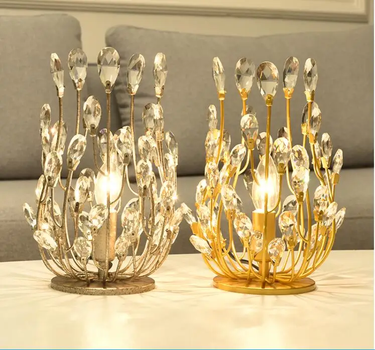 Хрустальная американская настольная лампа простой современный прикроватный