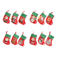 3pcs stockings pendants diy diamond painting christmas tree hanging decoration socks candy gift bags rhinestone christmas decor