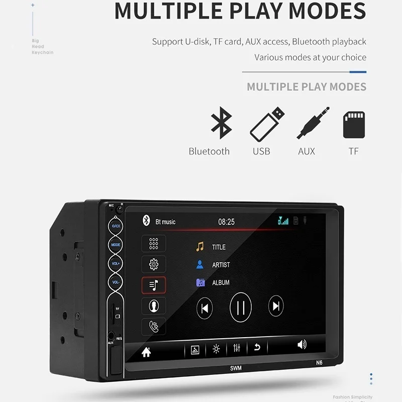 Автомобильный Bluetooth радиоприемник с сенсорным экраном 7 дюймов mp5 плеер FM радио