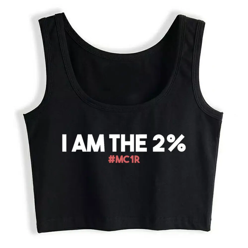 

Crop Top I Am The 2 Percent Mc1r Redhead Ginger Comic White Sleeveless Y2k Tops Womens Tops blusas mujer de moda 2021 verano