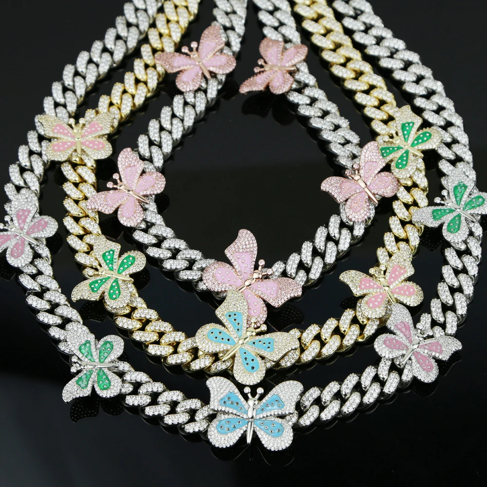 Женское Ожерелье с кубинской бабочкой розовое ожерелье из Пастельной эмали