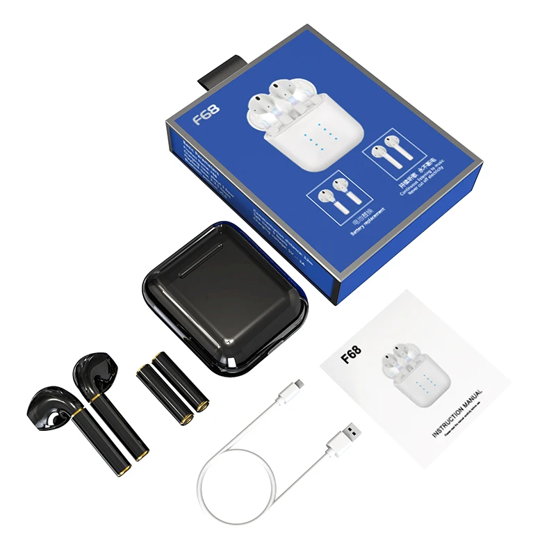 

JFWEN F68 Wireless TWS Earphone Mini Bluetooth 5.0 Earbuds Sport Headset with charge case For xiaomi samsung oppo smartphone