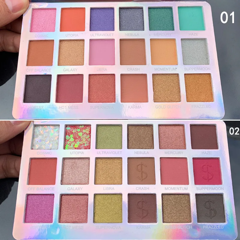 CmaaDu Shimmer Sequins Eyeshadow Powder Palette Makeup Matte Color Waterproof Lasting Eye Shadow Professional 18Colors |