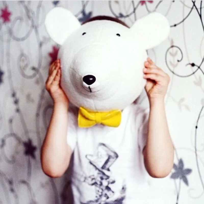 Настенное крепление 3D голова животного Зебра/Слон/Жираф мягкие игрушки для