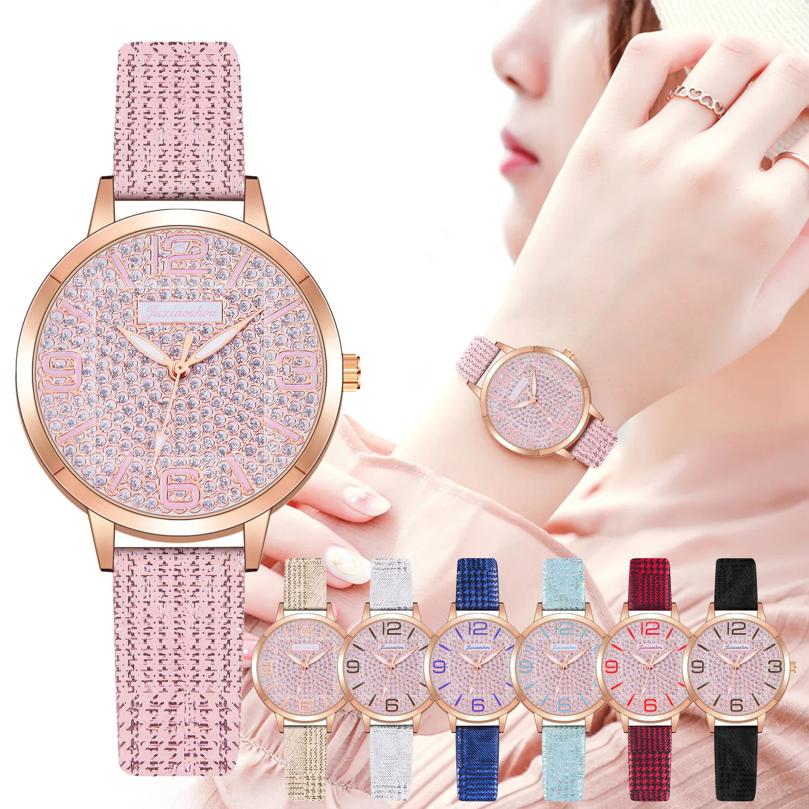 

2021 Luxury Quartz Watch Ladies Fashion Watches Women Clocks Leather Casual Wrist Diamond Wristwatch reloj mujer elegante montre