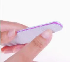 

Purple Gray Serrated Half-moon Nail File Banana Tool Nail Strip EVA Nail Tool