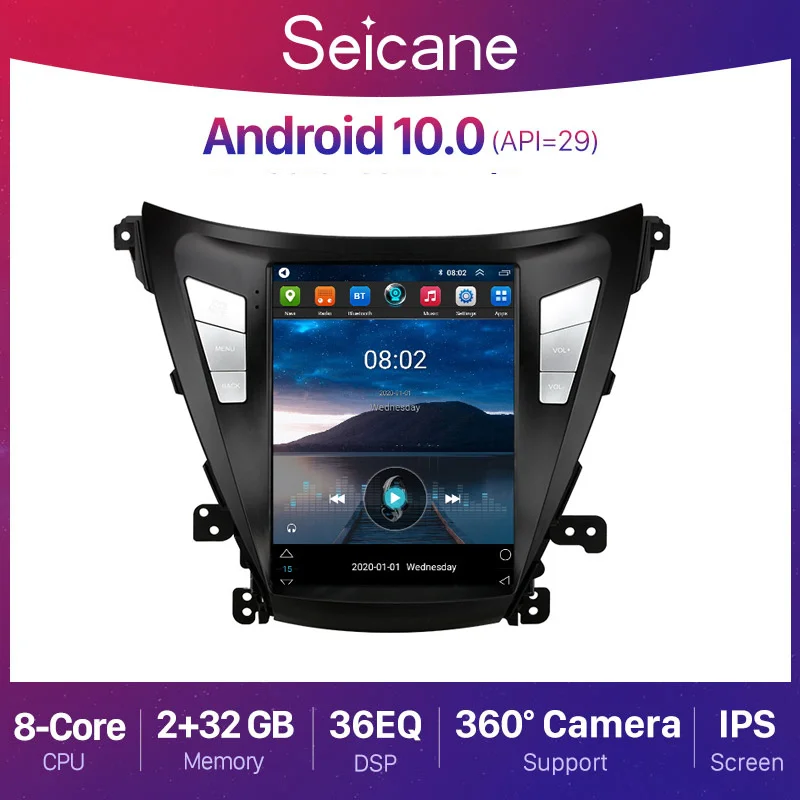 Автомобильный радиоприемник Seicane 9 7 дюйма Android 10 0 2 + 32 ГБ GPS навигация для HYUNDAI ELANTRA