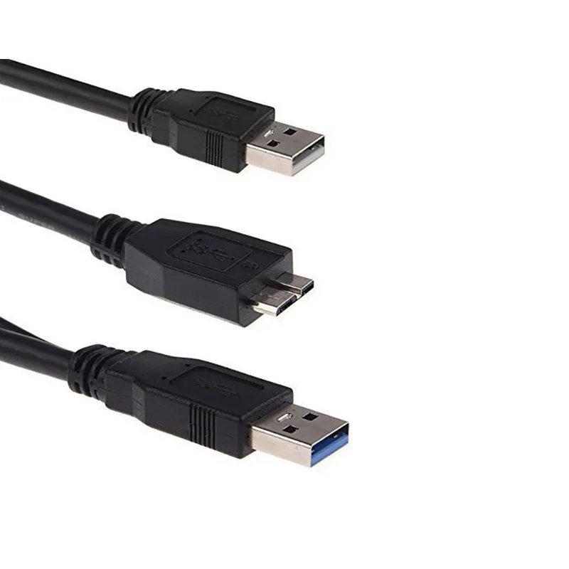 USB 3 0 двойная Мощность Y Форма 2 X Тип A к Micro B Супер Скоростной кабель Внешние