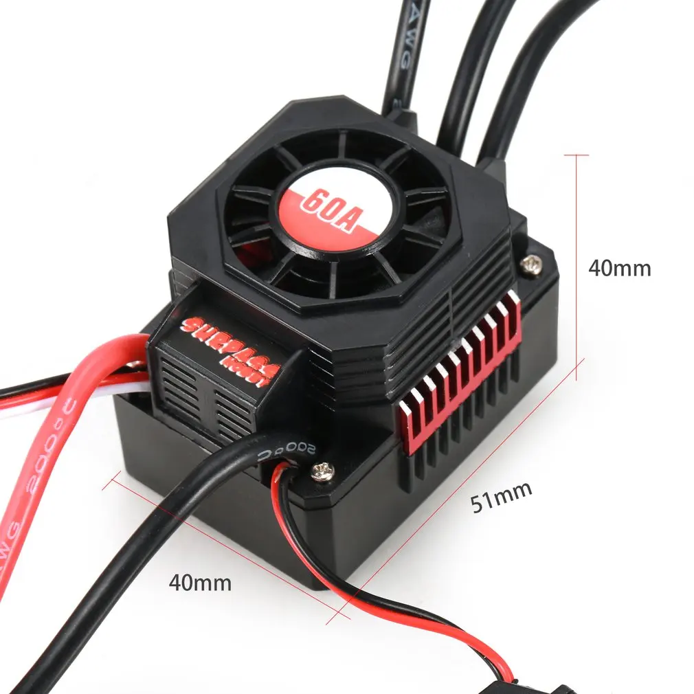 

SURPASSHOBBY KK 60A Waterproof Sensorless Brushless Speed Controler 2-3S ESC for 1:10 RC Car Model Parts