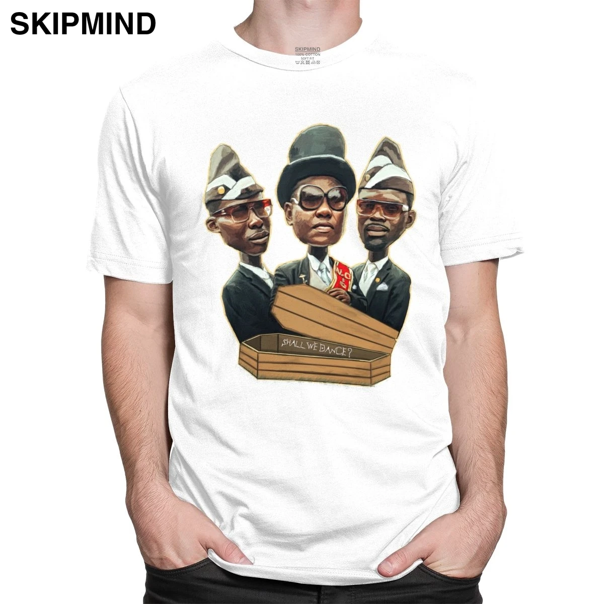 Футболка мужская Humor чистый хлопок круглый вырез короткий рукав для танцев гроба