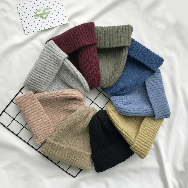 Модная вязаная шапка с закрученными нитями детские женские зимние искусственные