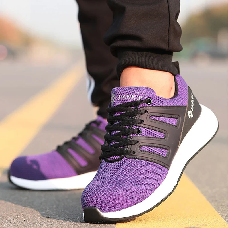 Сталь носком Рабочая Женская рабочая обувь для женщин сетки легкий дышащий