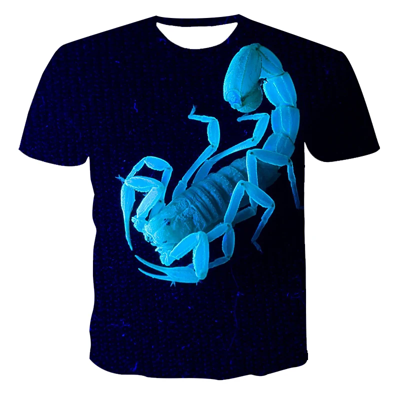 

2021 Summer Animal Three-Dimensional Pattern Color Printing T-shirt, Men's Polyester Daily Casual Style T-shirt 100-6XL