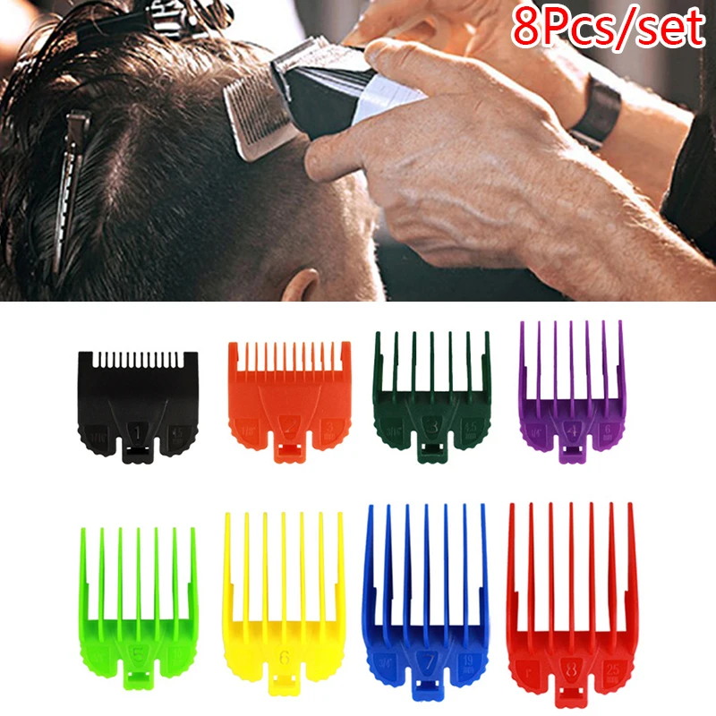 

8Pcs Universal Hair Clipper Limit Comb Guide Attachment Size Barber Replacement