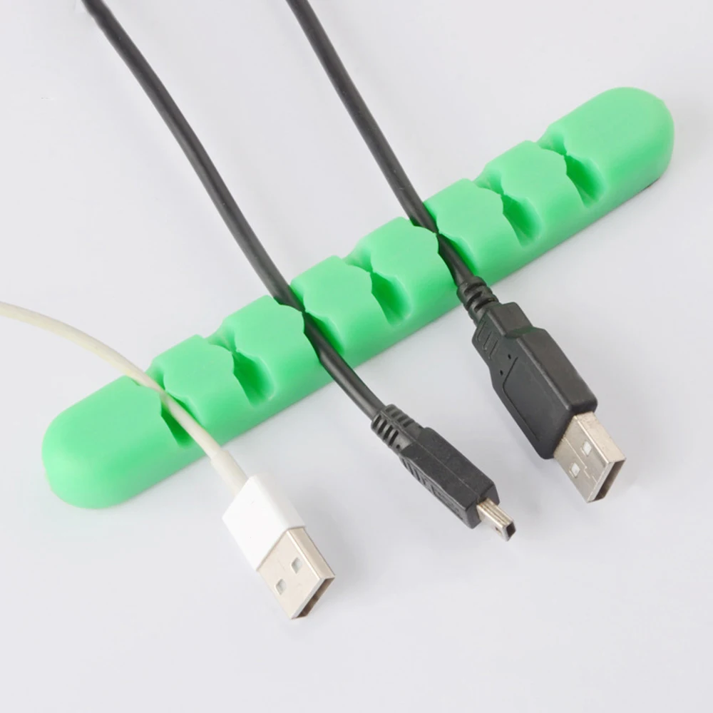 Кабельный органайзер силиконовый usb кабель намотки гибкий управления с зажимами