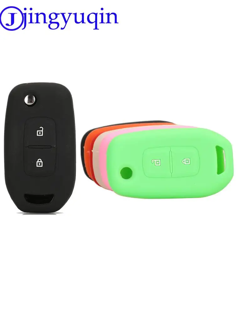 

jingyuqin Car Key Cases 2 Buttons Folding Remote Protector Cover For Renault Logan Duster 2019 2020 Captur Sandero Stepway