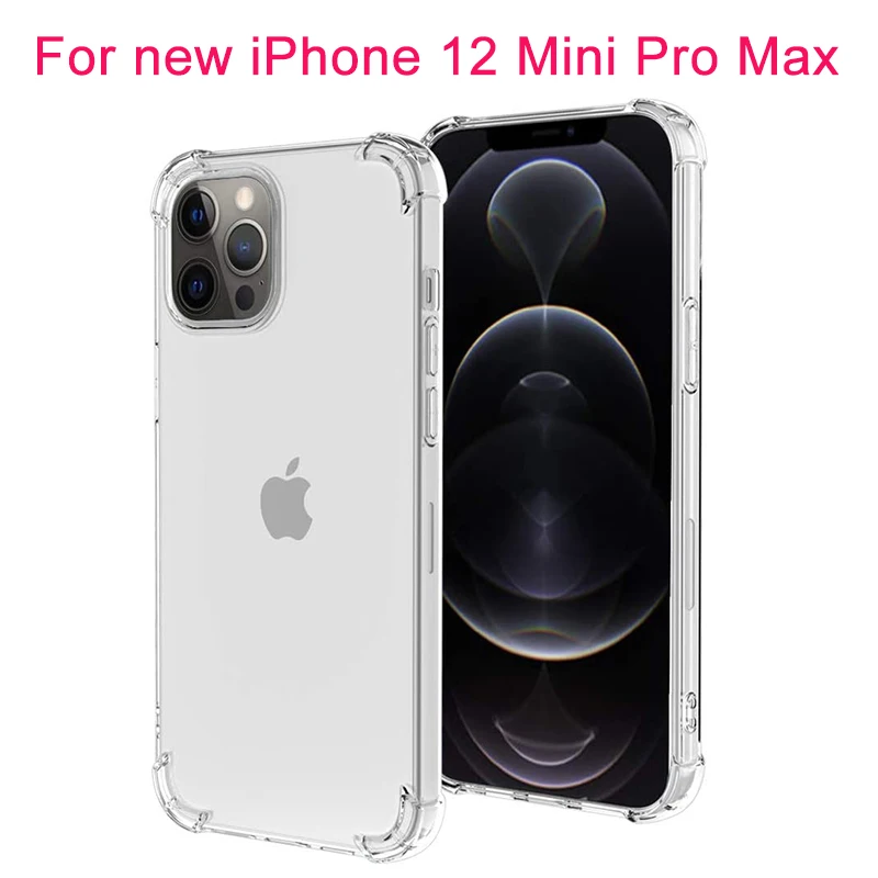 

Clear Shockproof TPU Case for iPhone 11 12 Pro Max Mini Samsung Xiaomi Huawei LG Air Cushion Full Sides Protective Back Shell