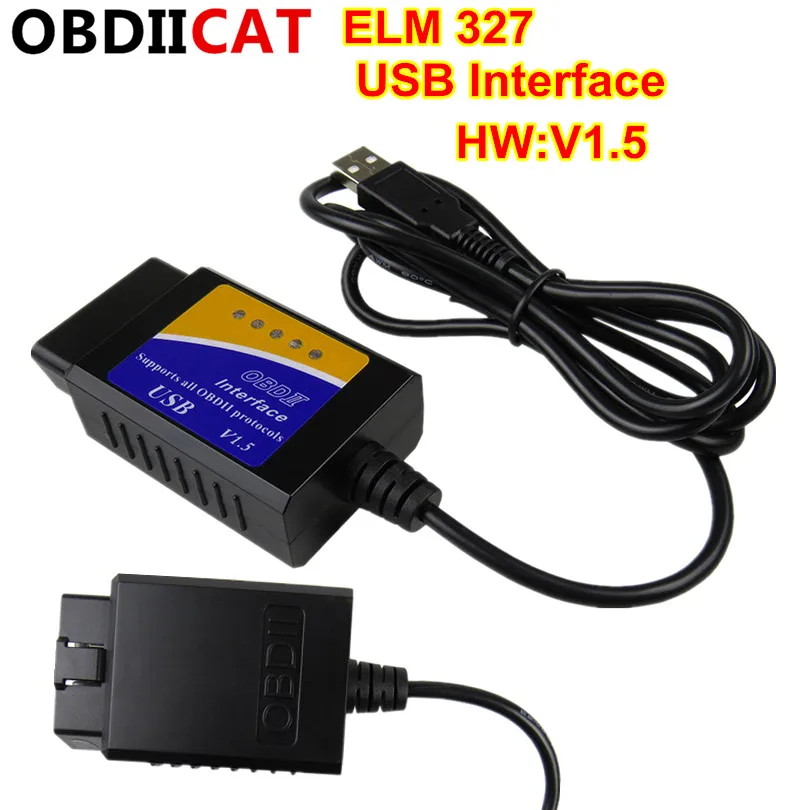 ELM327 V1.5 USB интерфейс obdii сканер/считыватель кодов лучший автомобильный