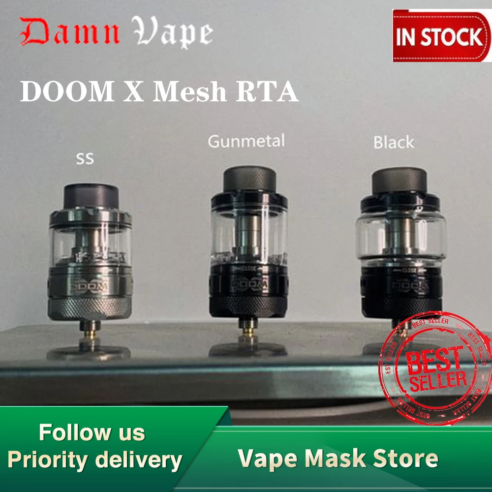 Оригинальный блин Vape DOOM X Сетки RTA 8 мл сетка бак катушки с 810 потека 510 нитки