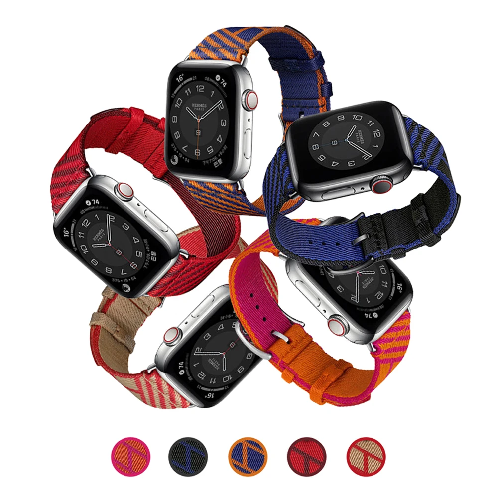 

Jumping Single Tour strap for Apple watch 7/6/SE/5/4/3/2 iwatch Apple watch band 45mm 41mm 44mm 42mm 40mm 38mm woven nylon belt