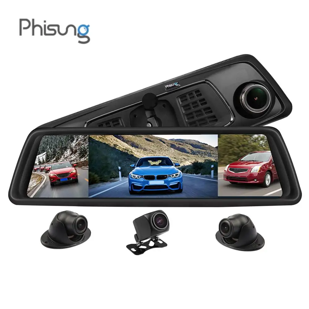 Автомобильный видеорегистратор Phisung V9 Plus с четырьмя объективами 4G, зеркальная камера ADAS 9,8" 1080 P, Wi-Fi, gps, видеорегистратор, 2G+ 3 2G, автомагнитофон