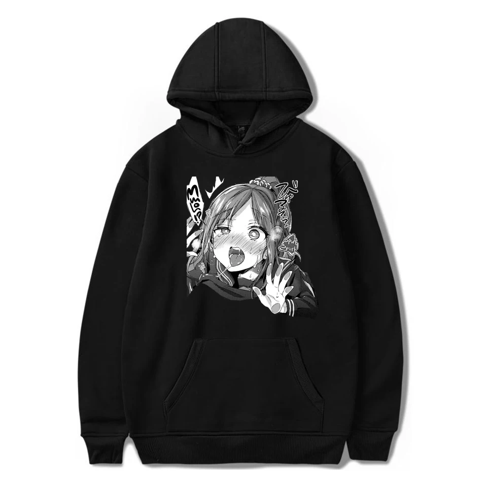 Толстовка Ahegao Shy girl мужская с японским аниме свитшот повседневный свободный крой