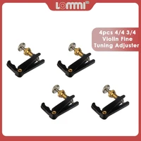 lommi 4pcs1set 44 34 violin metal fine tuning adjuster black color with gold screws string adjuster nickel plated anti rust