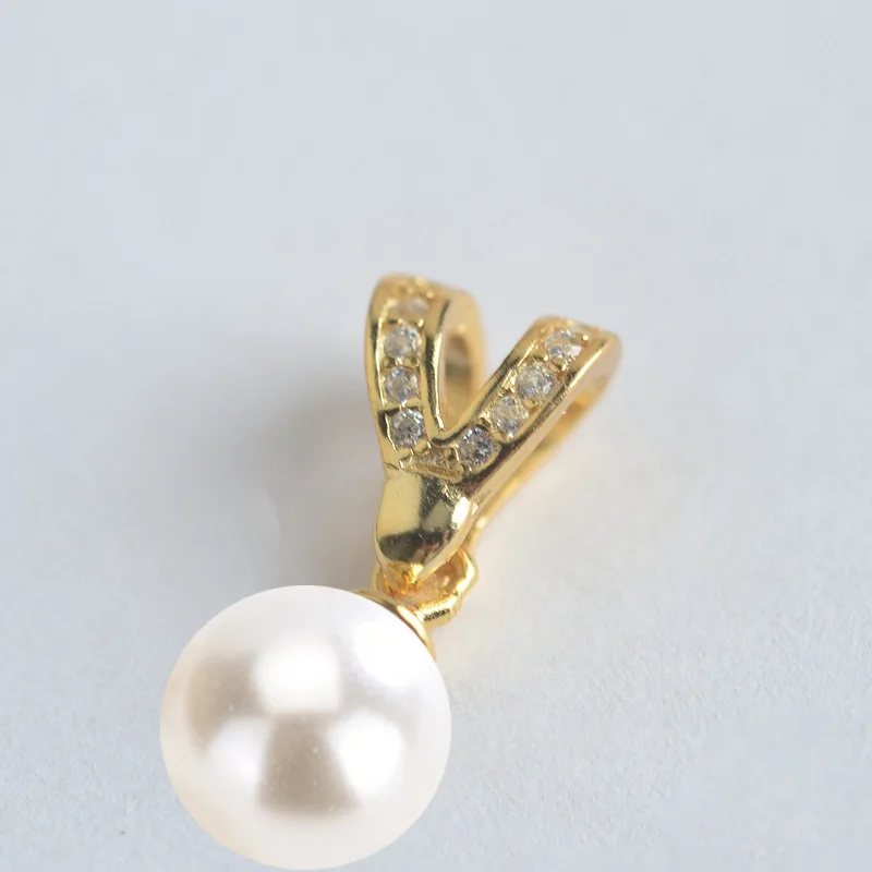 

MADALENA SARARA AAA 8-9mm Freshwater Pearl Pendant Women Necklace Y Shape CZ Stone Pave Setting Style S925 Chain Necklace