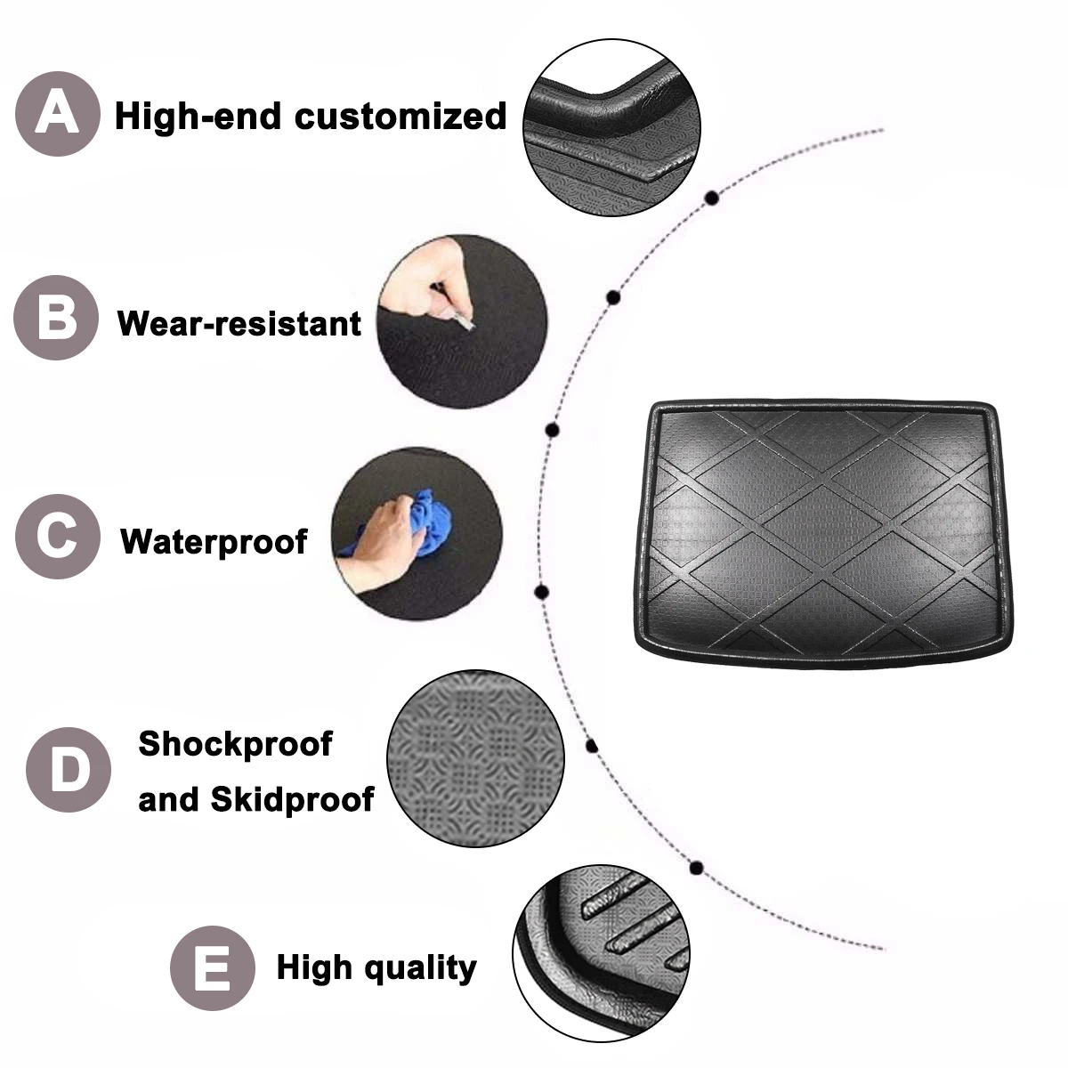 

Car Floor Mat Carpet Rear Trunk Anti-mud Cover For Suzuki Grand Vitara 2015