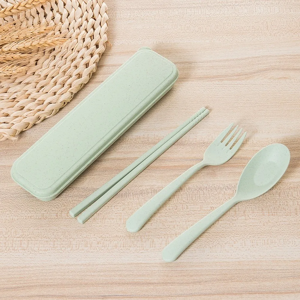 3 Pcs/set Simple Style Children Kids Baby Chopsticks Spoon Fork Set with Protect Box Tableware Promotional Gifts | Дом и сад