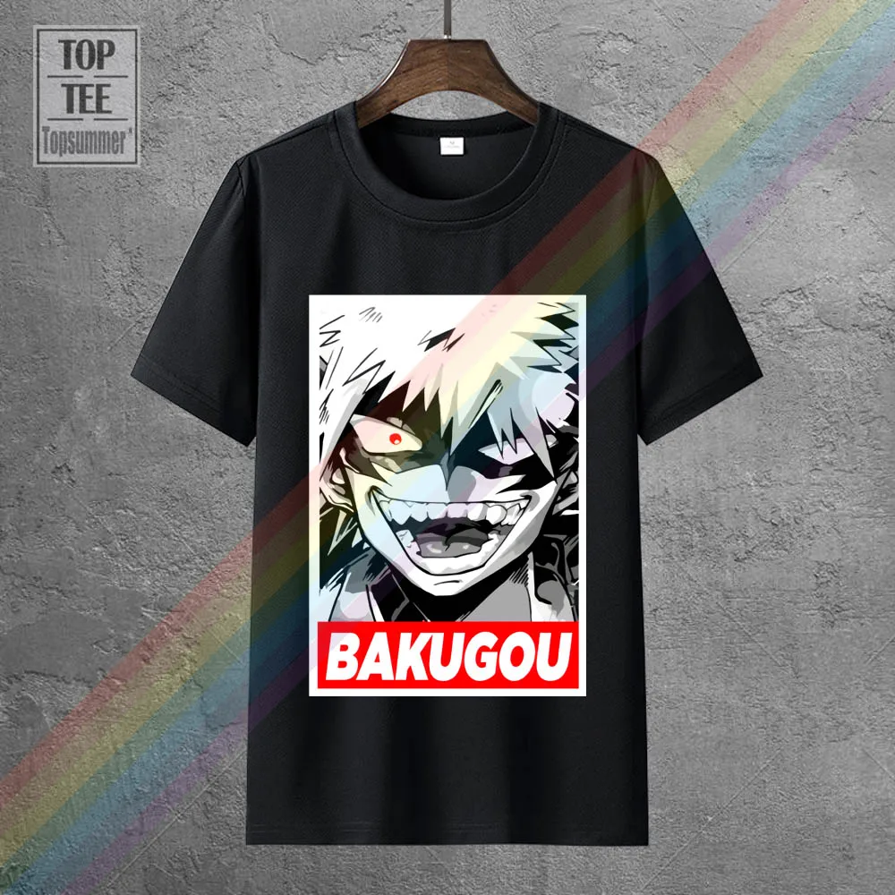 

Latest Katsuki Bakugo Boku No Hero T Shirt For Men 100% Cotton O Neck Short Sleeve All Might My Hero T Shirt