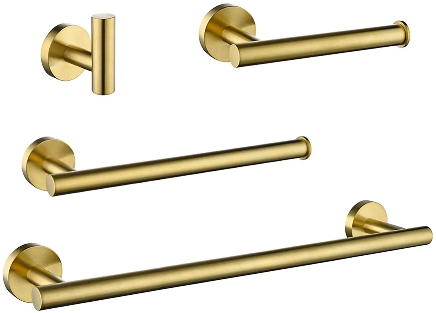 

Набор аксессуаров для ванной комнаты из матового золота, 4 шт., настенное крепление из нержавеющей стали SUS304 для туалетной комнаты, набор акс...