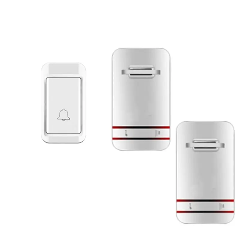 

Free of Battery 2 Receiver Wireless Door Bell Set Ring By 100-240V Doorbell IP44 Long Range Chime