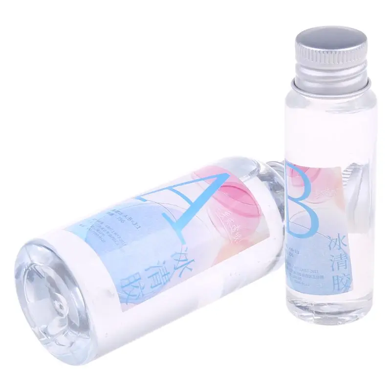 

2 Pcs/set DIY Handmade Jewelry AB Hard/Soft Glue Crystal Specimen High Transparent Epoxy Glues Crafts Making Accessories Dropshi