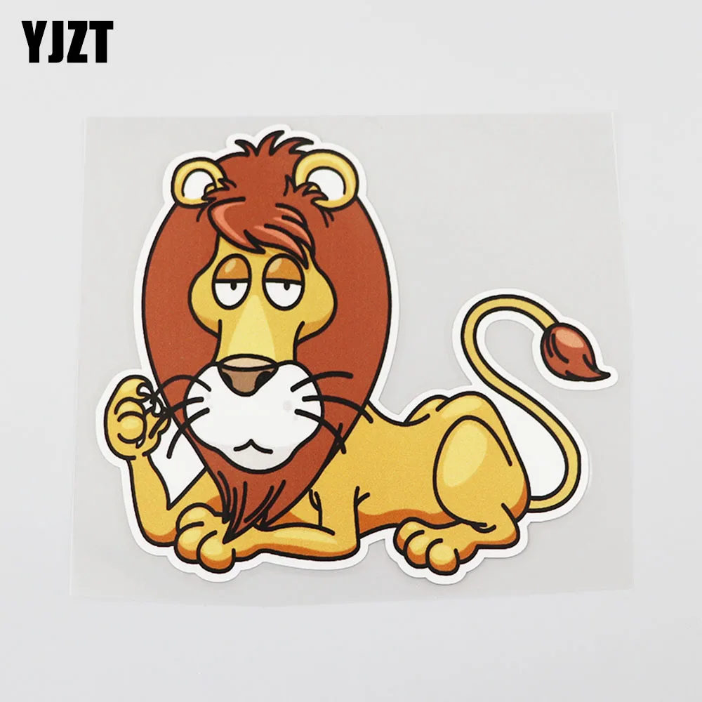 

YJZT 13,5 см * 12 см милый Лев для отдыха ПВХ автомобильные наклейки 12A-0147