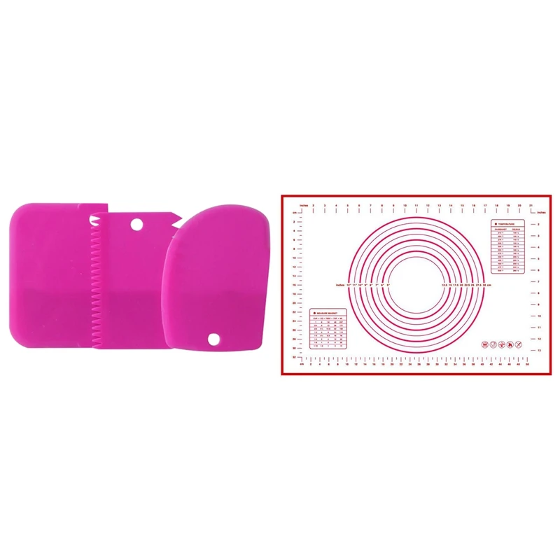 3 шт. пластиковый скребок для теста глазурь помадка и 1 40x60 см Силиконовая