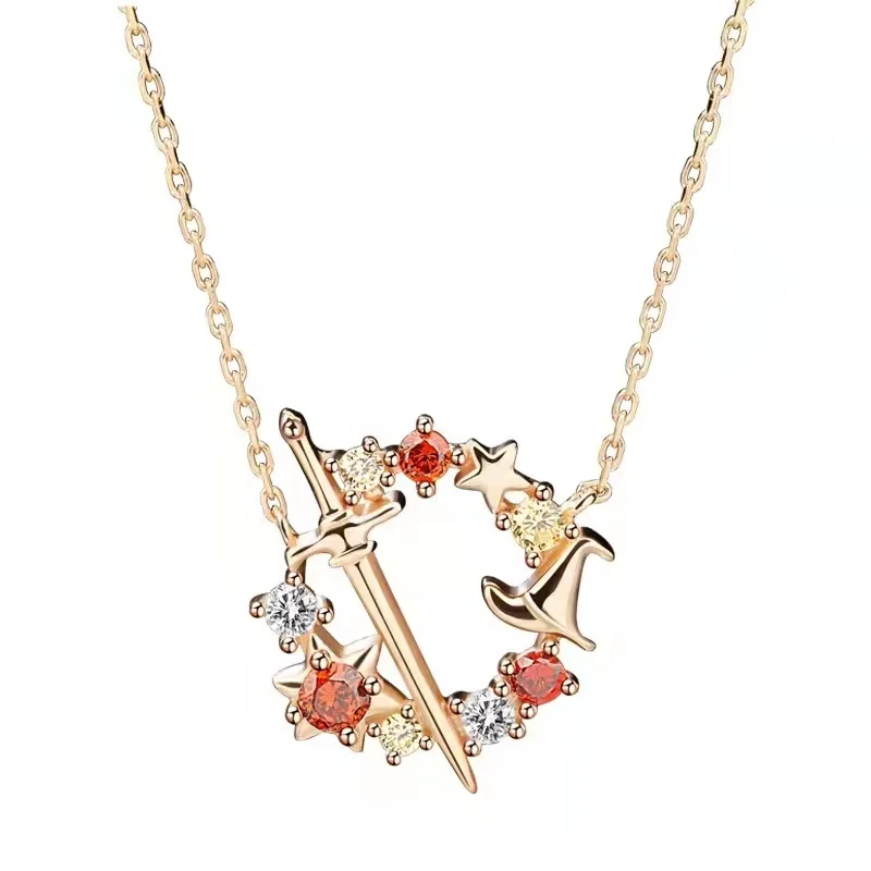 

Fashion Vintage Geometry Anime Crystal Pendant Necklace Boho Gold Earrings Gothic Accessories For Women Cute Jewelry sets.