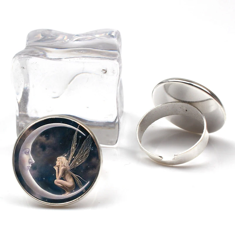 Кольцо с изображением сказки женское украшение в готическом стиле ангела и Луны