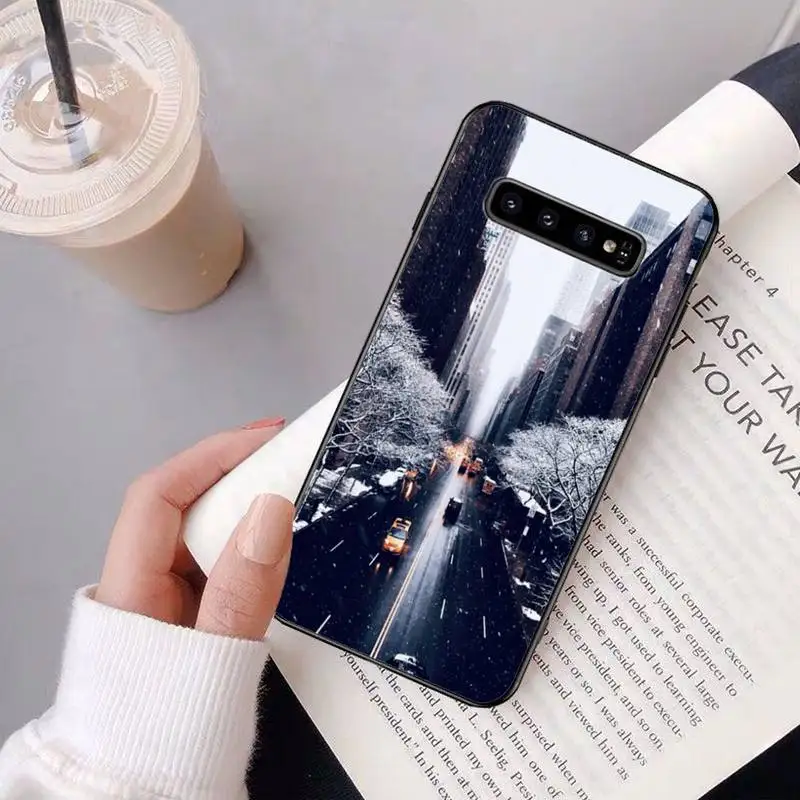

Snow Scence Luxury Brand Phone Black Case Back Shell For Samsung Galaxy S8 S9 S10e S20 PLUS J6 J600 Cases Cover