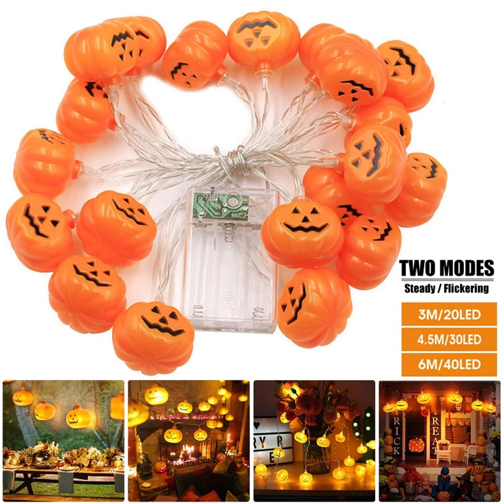 

20/30/40LEDs Battery Powered Pumpkin LED String Lights Fruit String Lights LED Fairy Light for Halloween Chrismas Party