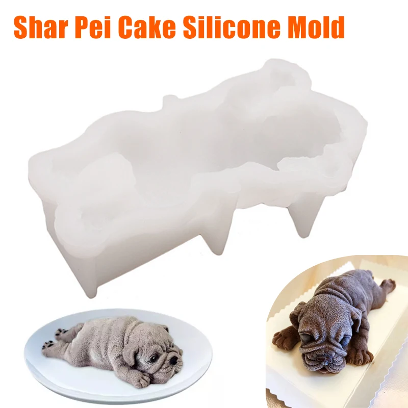 

3D Silicone Candy Mold Cute Dog Shape Baking Cake Chocolate Mould Heat Resistance DIY Cake Decorating Tool d88