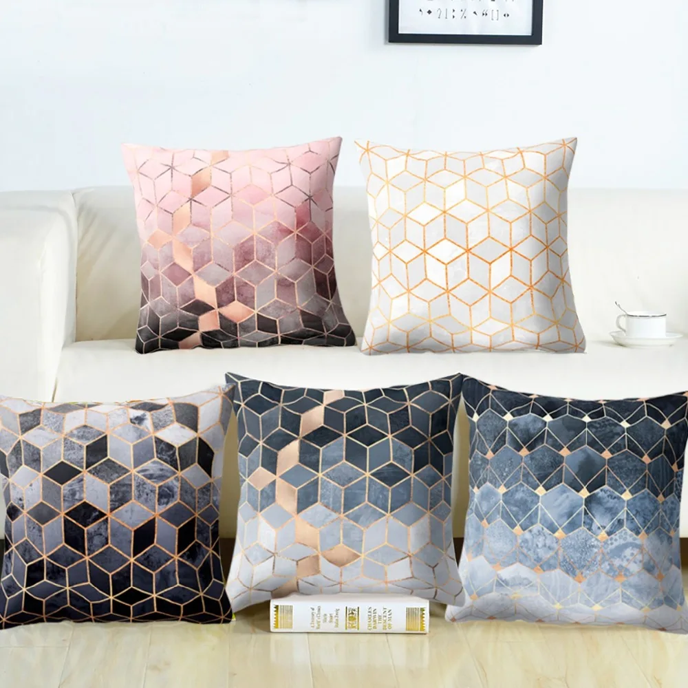 

Cushion Cover 45x45cm Mosaic Pattern Pillow Case for Car Nordic Style Pillow Case Sofa Plush Throw Pillowcase Home Decoration