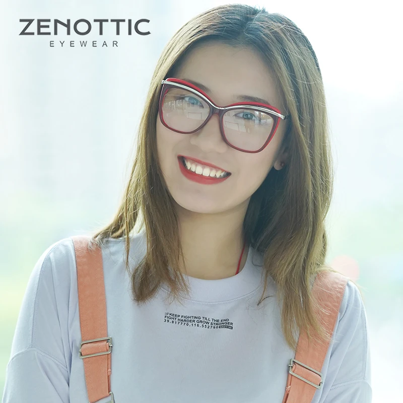 Ацетатная оправа для очков ZENOTTC женские прозрачные линзы в форме бабочки