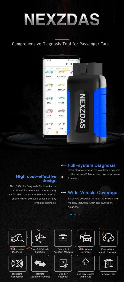 Инструмент для полной диагностики системы humdd NexzDAS ND306 Lite + сброс масла TMPS EPB ABS SAS DPF